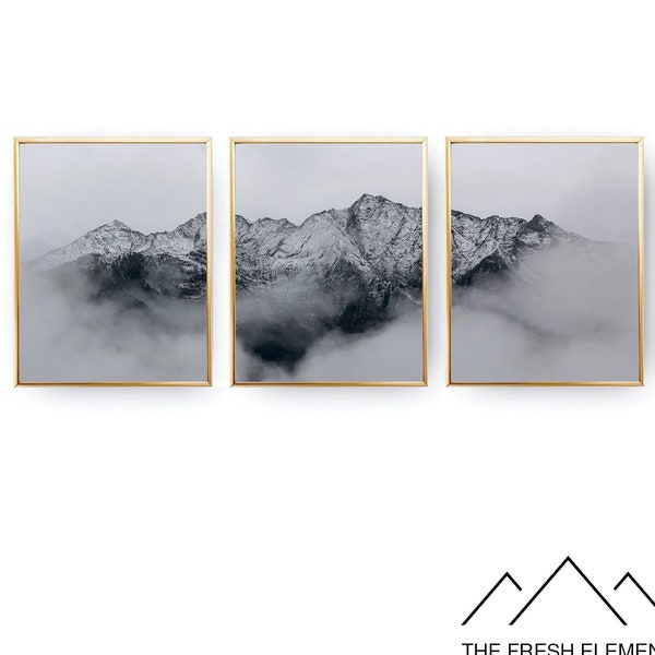 Set of 3 Prints PRINTABLE Wall Art Prints Mountain Wall Art Nature Photography Prints Bedroom Wall Decor Large Wall Art Living Room Wall Art