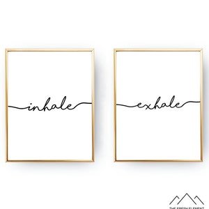 Inhale Exhale Printable Wall Art DIGITAL DOWNLOAD Inhale Exhale Print Yoga Wall Art Inhale Exhale Poster Yoga Studio Art Yoga Poster