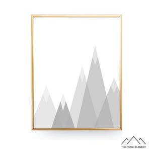Mountain Print Mountain Wall Art Geometric Mountain Art Triangle Print ...