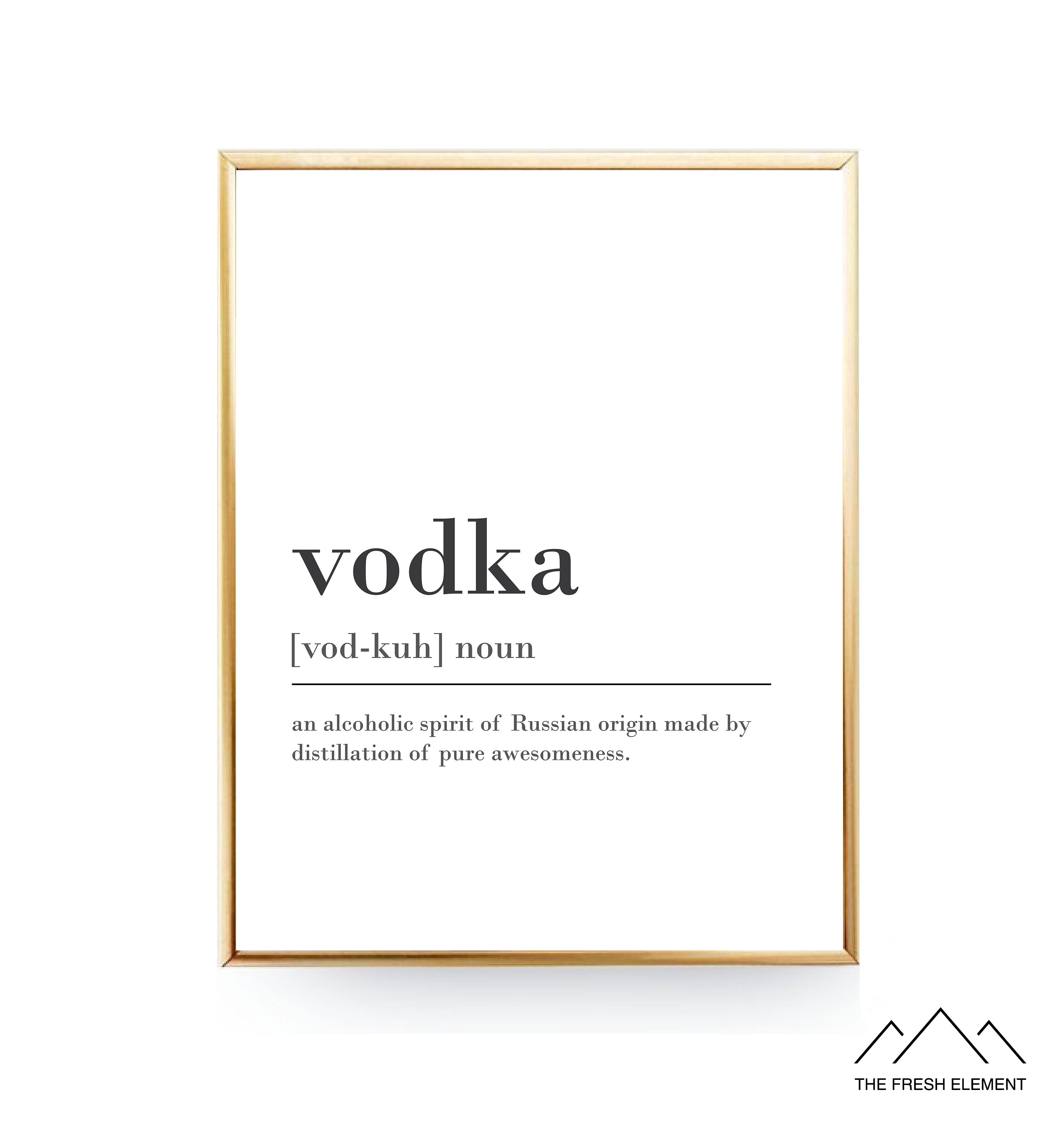 Vodka Definition Print Printable Definition Poster DIGITAL Etsy Canada