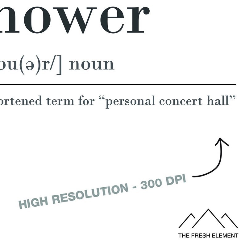 Shower Definition Print Definition Printable Art INSTANT Etsy