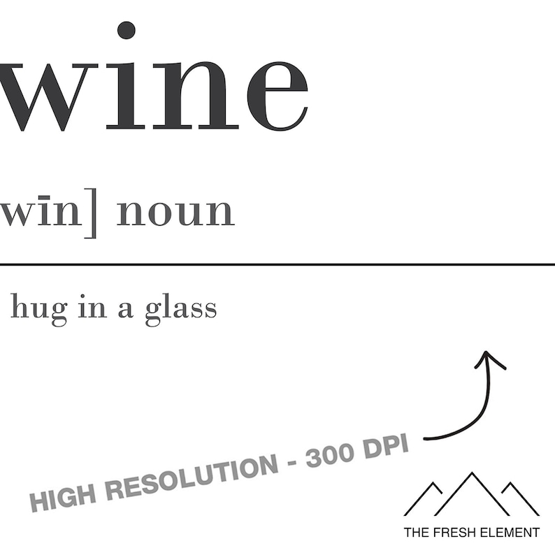 Wine Definition Print DIGITAL DOWNLOAD Wine Lover Gift For Her Etsy