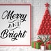 Merry and Bright Sign Merry Christmas PRINTABLE Wall Art - Etsy Canada
