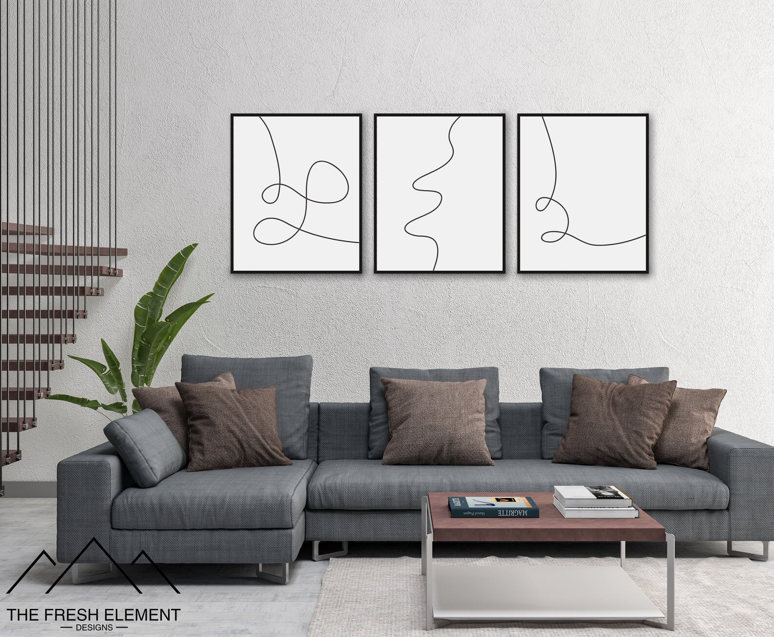 Set of 3 Wall Art Set of 3 Prints PRINTABLE Abstract Art Etsy