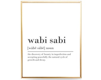 Wabi Sabi Definition Print Printable Wall Art Bedroom Print Home Decor Mindfulness Gift For Her Typography Poster Wabisabi Living Room Decor