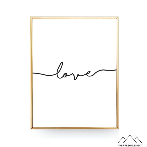 Love Script Printable Wall Art Printable Love Print Love Wall Art Love Poster Love Printable Minimalist Print First Apartment Gift For Her