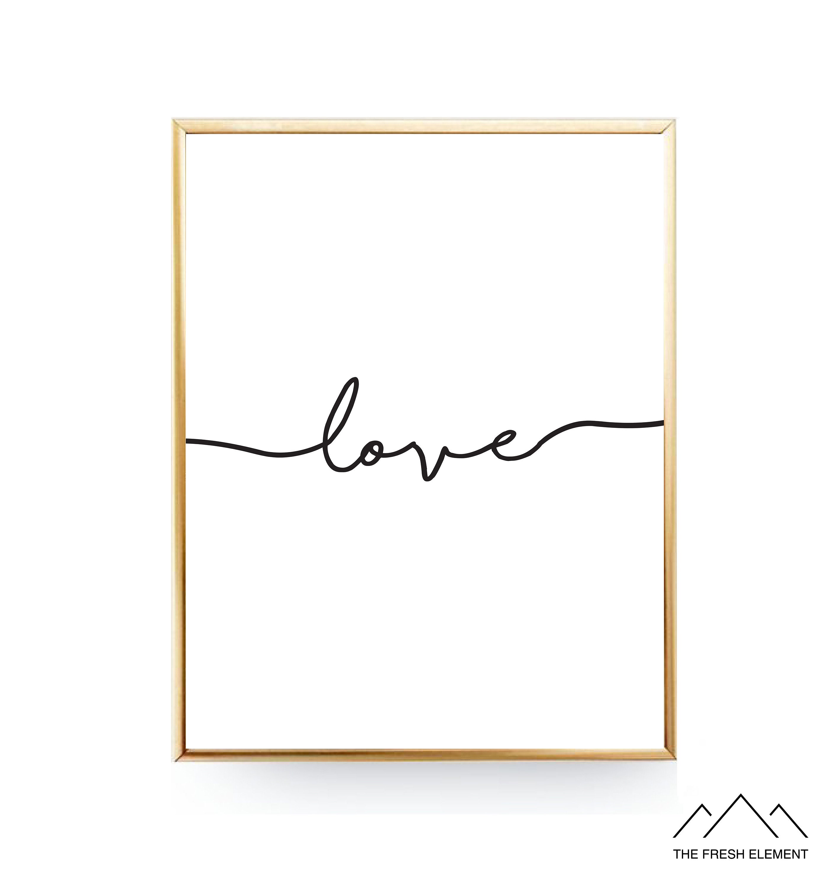 Love Script Printable Wall Art Printable Love Print Love Wall | Etsy