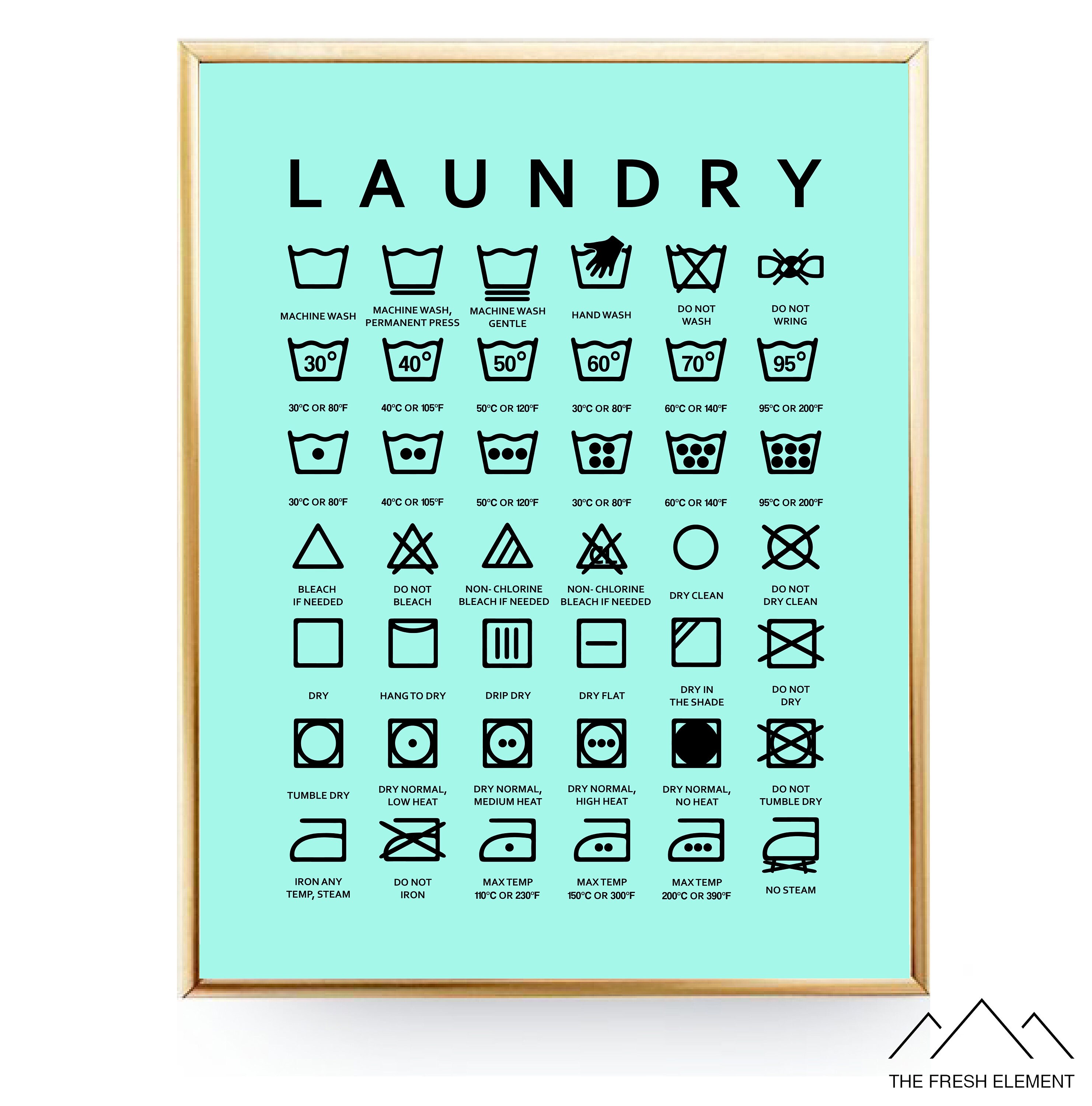 Wäschezimmer Dekor Wäsche Zeichen Wäsche Symbole druckbare | Etsy