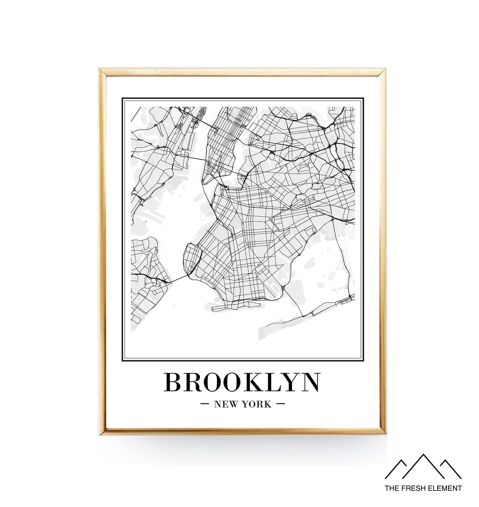 Brooklyn Map Art Printable Map of Brooklyn Print Brooklyn | Etsy