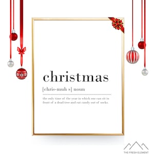 Christmas Definition Print Downloadable Prints Christmas Digital Download Christmas Printable Wall Art Prints Winter Decor Christmas Print