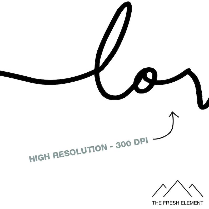 Love Script Printable Wall Art Printable Love Print Love Wall Etsy