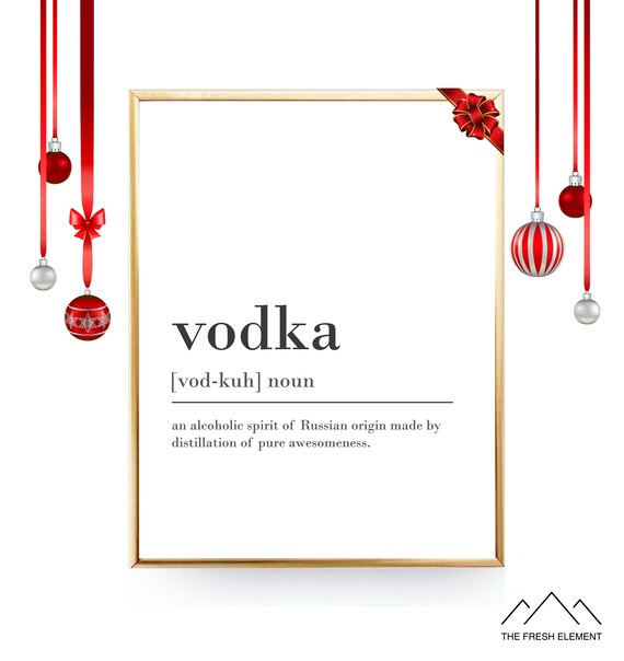 Vodka Definition Print Printable Definition Poster DIGITAL Etsy Canada