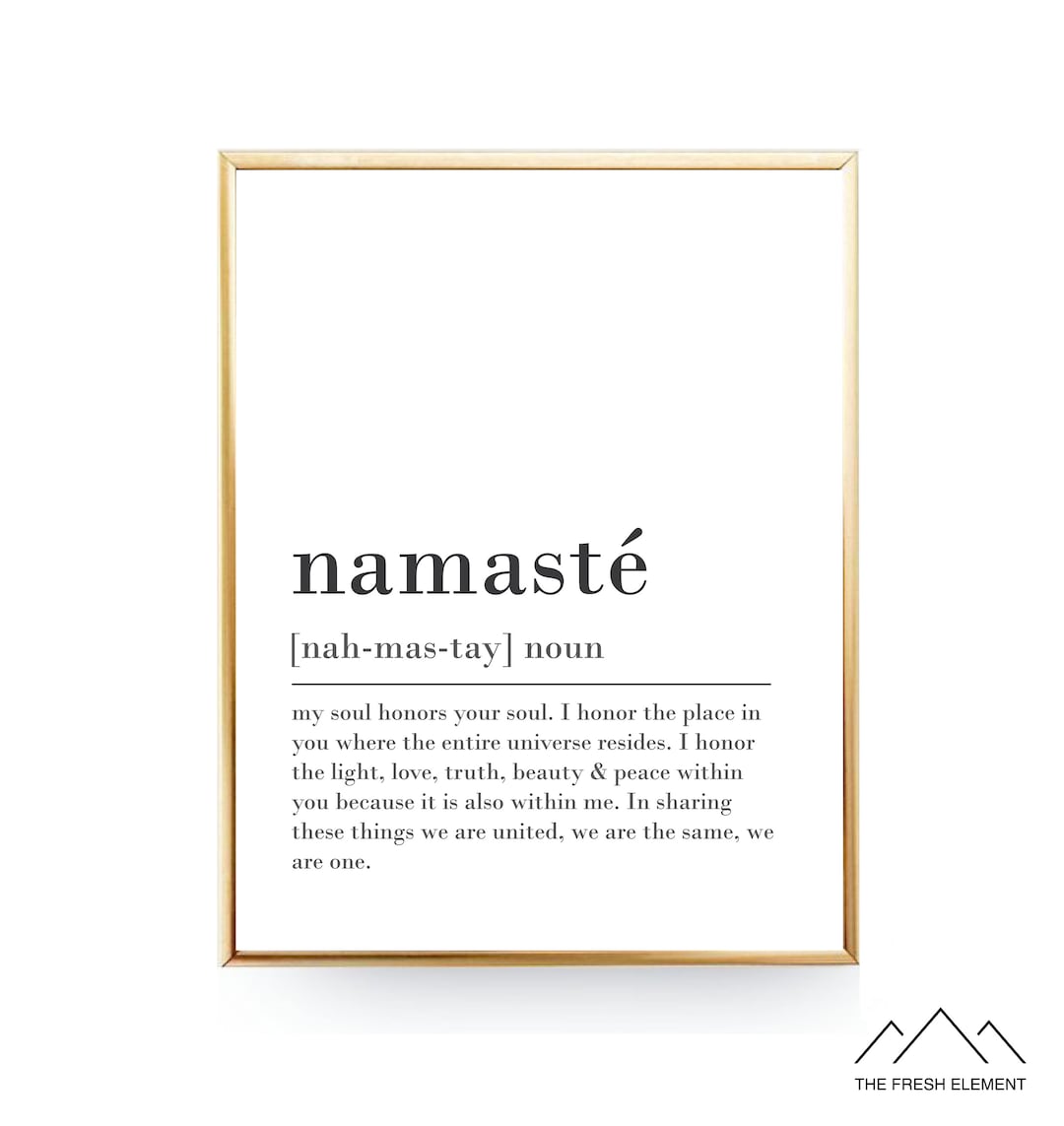 Namaste Definition Print Namaste Print Zen Yoga Print Yoga Poster ...