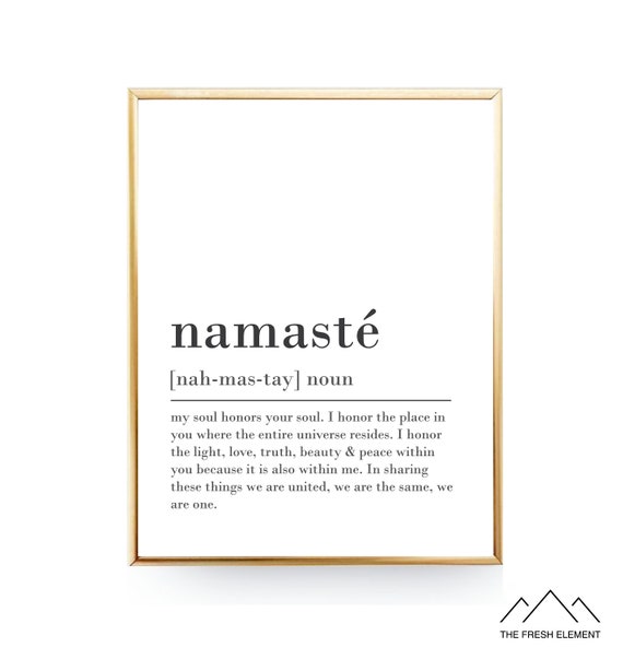 Namaste Definition Print Namaste Print Zen Yoga Print Yoga Etsy