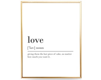 Love Definition Printable Wall Art, Love Definition Print, Funny Love Quote Print Love Digital Download, Love Print, Love Digital Print