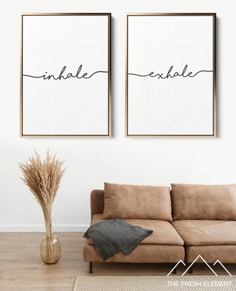 Inhale Exhale Printable Wall Art DIGITAL DOWNLOAD Inhale Exhale Print Yoga Wall Art Inhale Exhale Poster Yoga Studio Art Yoga Poster image 2