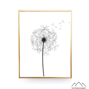 Dandelion PRINTABLE ART Dandelion Print Dandelion Wall Art Dandelion Art Dandelion Poster Flower Print Minimalist Dandelion Wall Decor image 1