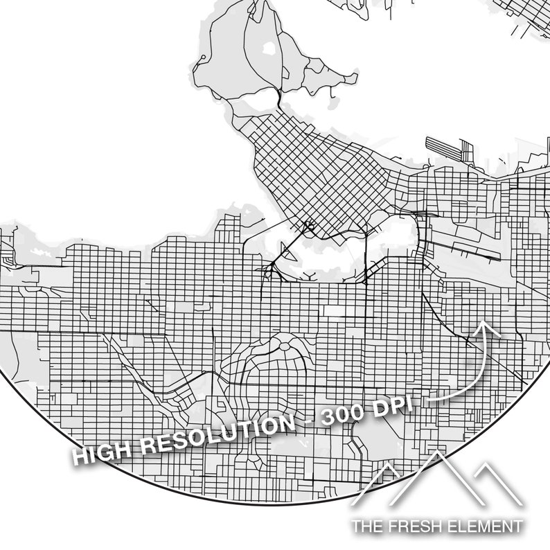 Vancouver Map Print Printable Map of Vancouver City Map - Etsy Canada