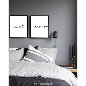 Sweet Dreams Print Typography Poster INSTANT DOWNLOAD Bedroom Decor Sweet Dreams Poster Bedroom Print Printable Wall Art Nursery Decor Gift image 5