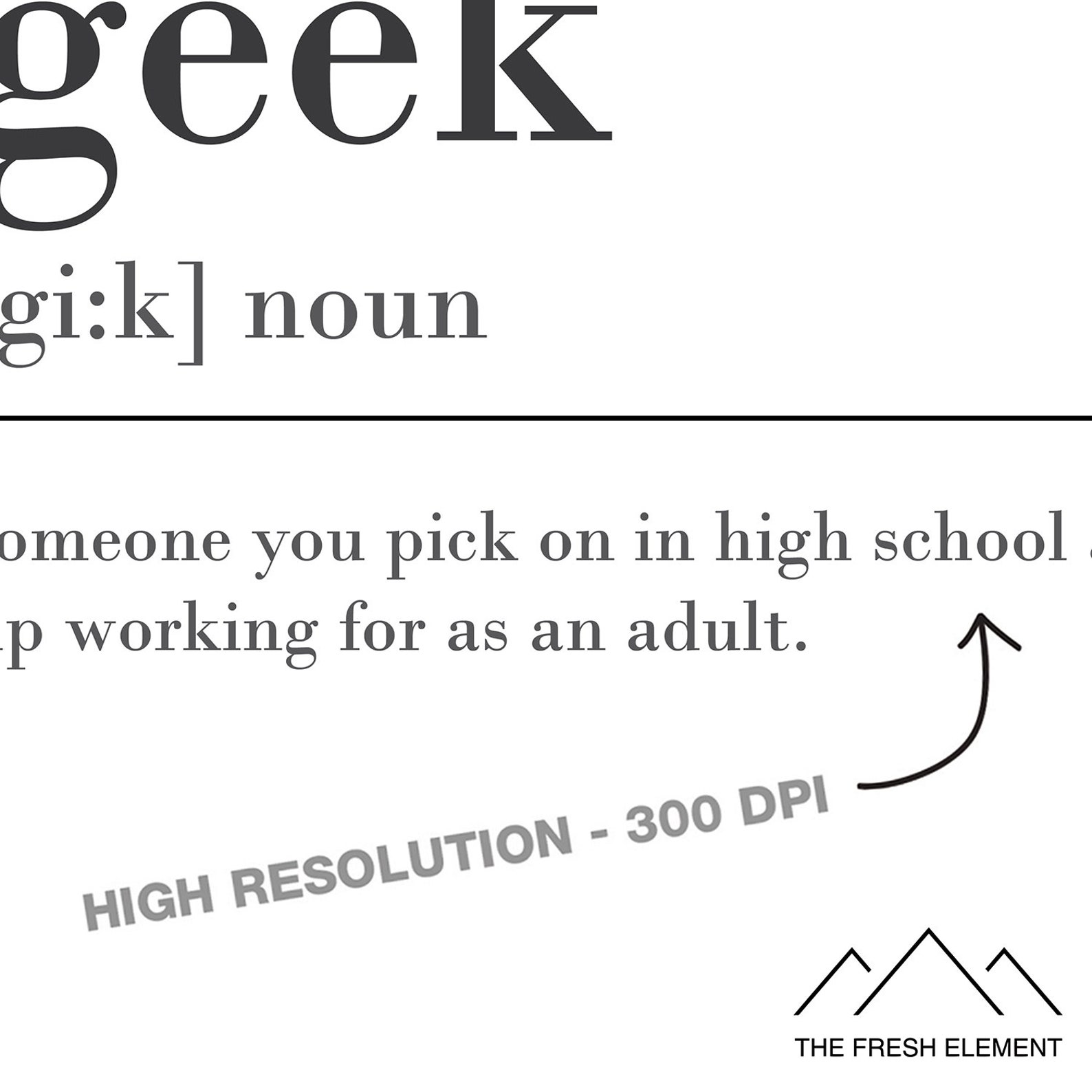 Funny Geek Definition PRINTABLE Definition Print Geek Gift For Etsy