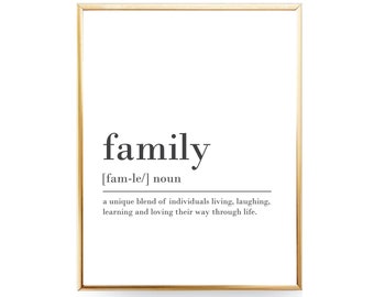 Family Digital Download Print INSTANT DOWNLOAD Definition Print Modern Home Decor Family Definition Digital Nursery Print Art Nursery Decor