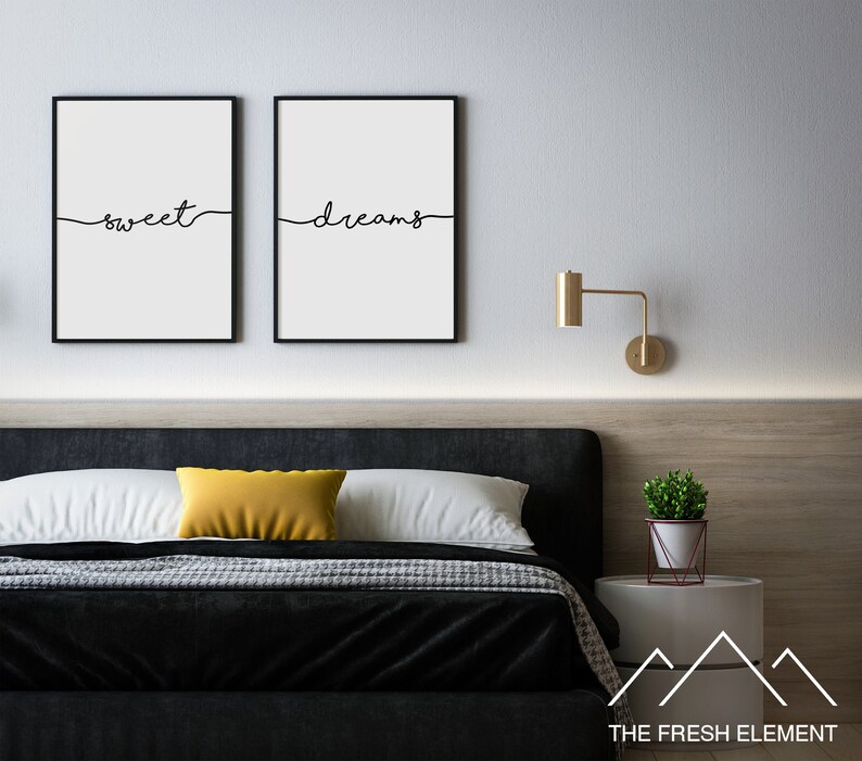 Sweet Dreams Print Typography Poster INSTANT DOWNLOAD Bedroom Decor Sweet Dreams Poster Bedroom Print Printable Wall Art Nursery Decor Gift image 3