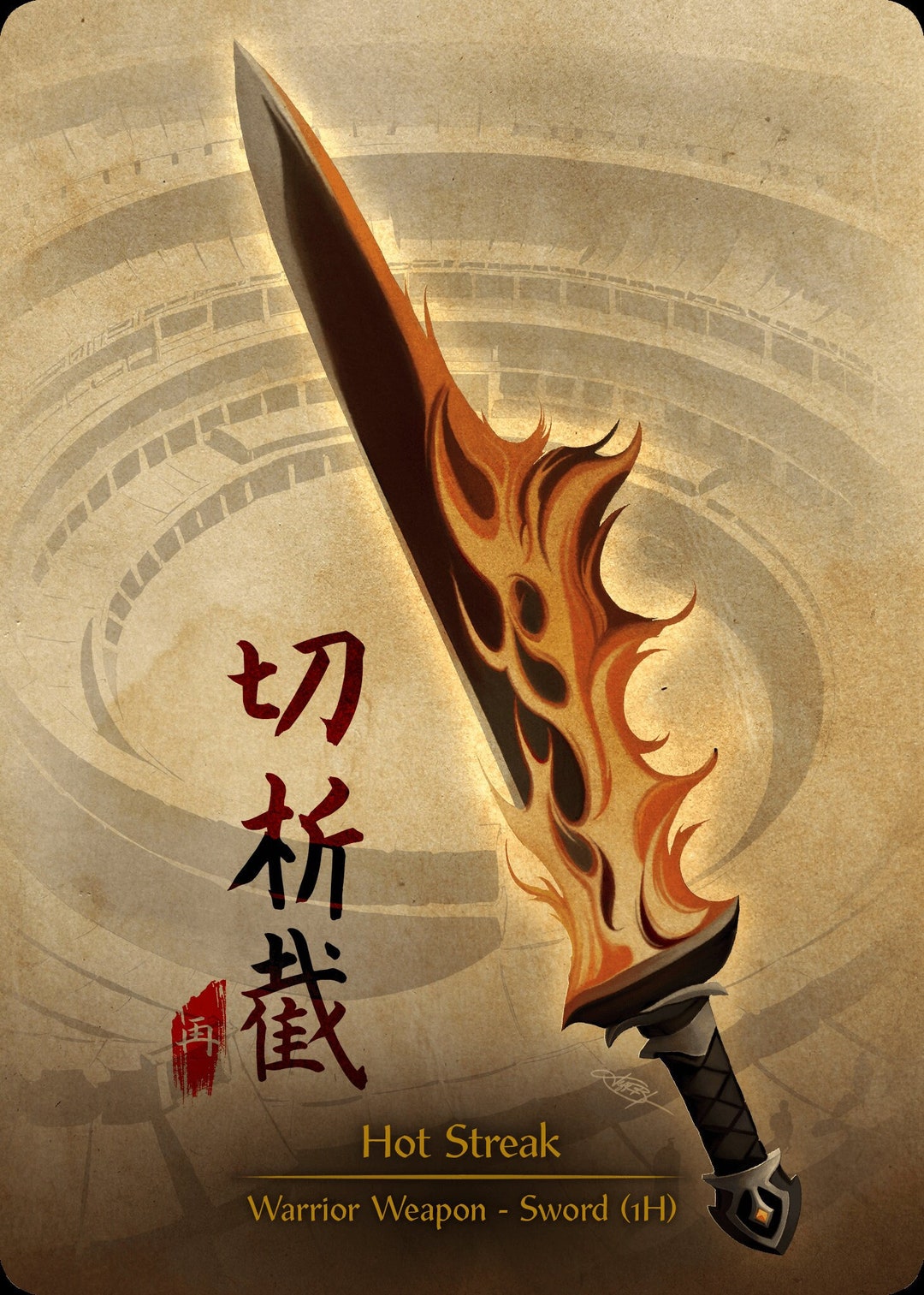 Hot Streak Left Alt Art Foil Weapon Alter Flesh and Blood Etsy