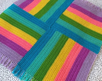 Round & Round the Rainbow Blanket - Crochet Pattern