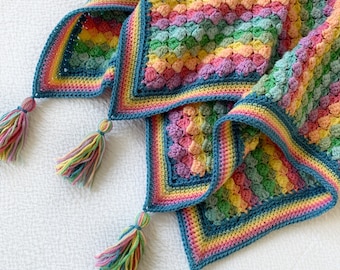 Sherbet Stripes Blanket Crochet Pattern