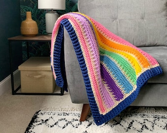 Rainbow Brick Road Blanket - Crochet Pattern