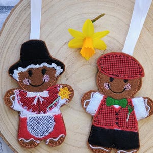 Welsh Gingerbread Felt Decoration: St David's Day Ornament
