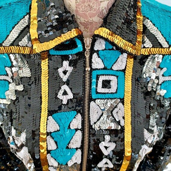 Vintage Fully Sequined Rodeo Jacket 1980's  Modi … - image 4