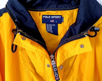 Vintage Ralph Lauren Polo Sport USA Yellow Nylon Jacket Coat