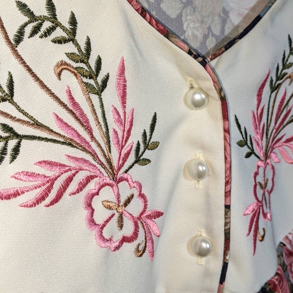 Vintage 1980's polyester robe nightgown loungewea… - image 4