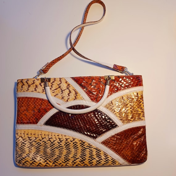 vintage clutch bag / python snake lizard / Suprem… - image 2