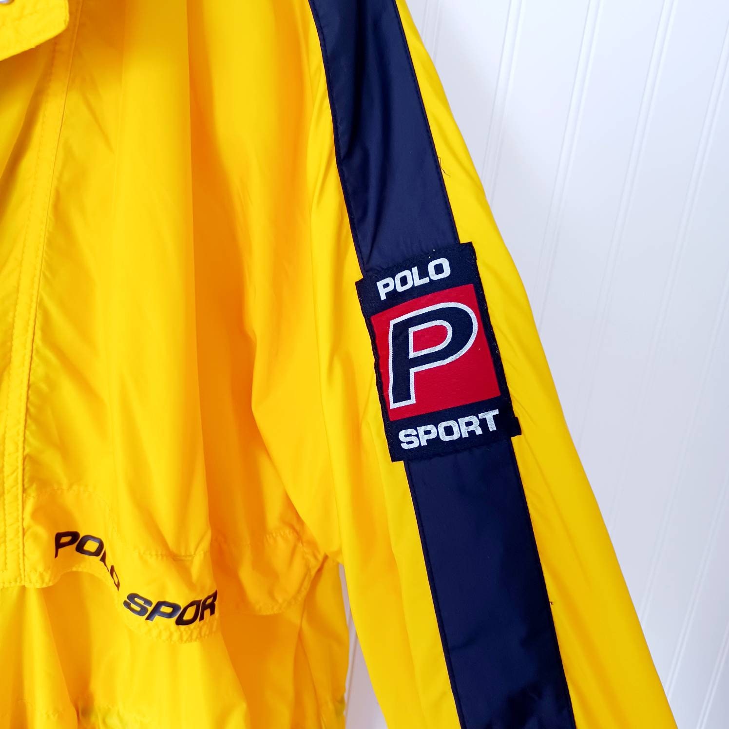 Vintage Ralph Lauren Polo Sport USA Yellow Nylon Jacket Coat Vintage Ralph Lauren Polo Sport USA Yellow Nylon Jacket Coat