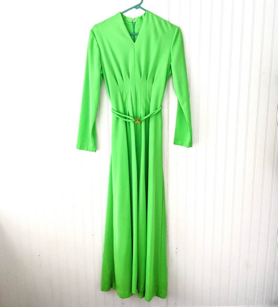 Vintage Joan Curtis Heavy Polyester Maxi Dress fr… - image 1