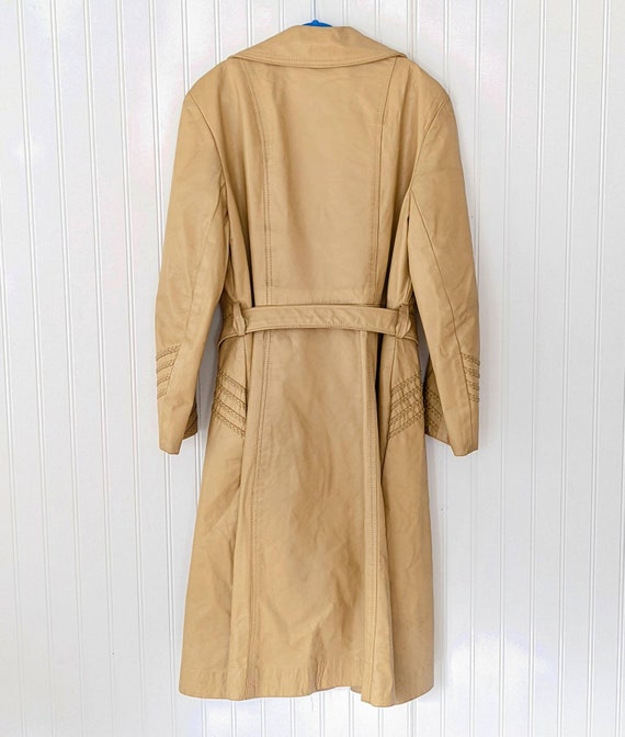 Vintage 1970's Lady's Leather Trench Coat Belted … - image 3