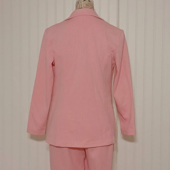 True Vintage 1970s Pink Pant Suit Blazer, Texture… - image 6