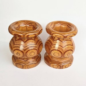 Segmented Polywood Vases Handmade Wood Unique Craftsmanship