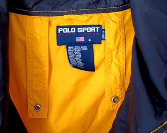 Vintage Ralph Lauren Polo Sport USA Yellow Nylon Jacket Coat