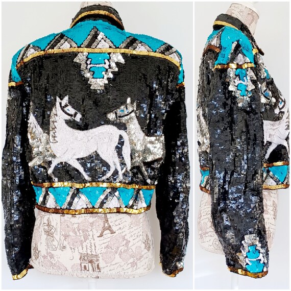 Vintage Fully Sequined Rodeo Jacket 1980's  Modi … - image 1