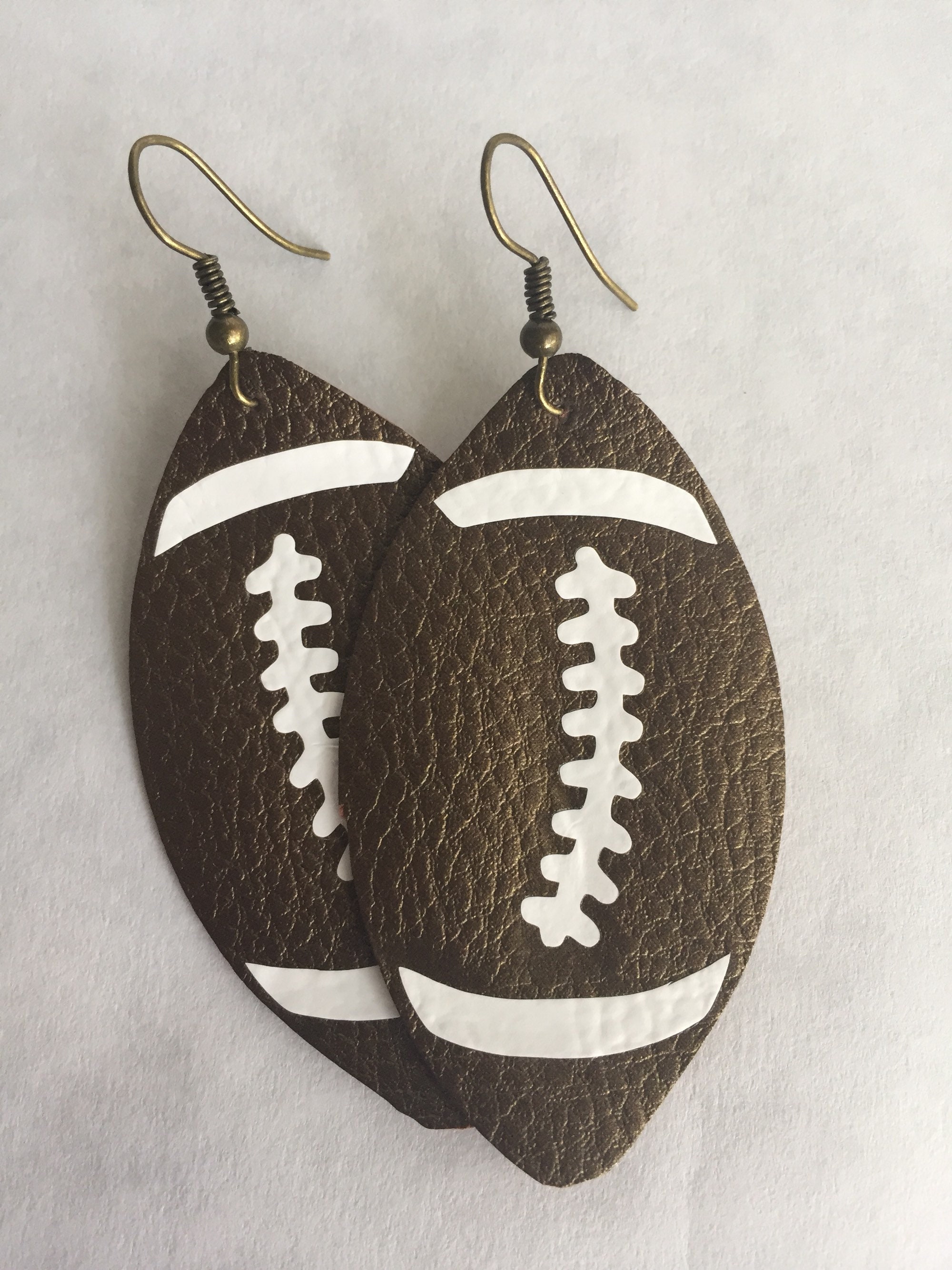 Football Earrings Faux Leather Earrings Football Game Etsy