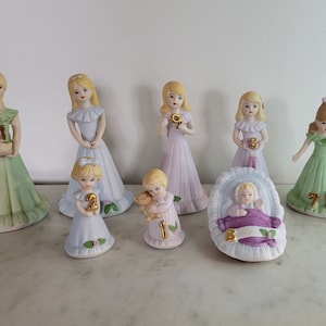 Figuras de bebé y niña de cumpleaños de Enesco Growing Up