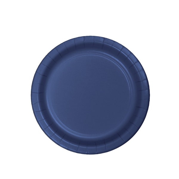 Navy Dessert Plates / Navy Paper Plate / Navy Party Plate / Navy / Blue Paper Plate / Nautical Party / Boy Baby Shower Plate