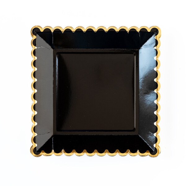 Black and Gold Dinner Plate Etsy