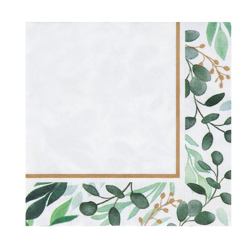 Eucalyptus Floral Small Napkins /botanical Wedding Shower Etsy