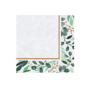 Eucalyptus Floral Small Napkins /Botanical Wedding Shower Napkins / Floral Napkins / Botanical Baby Shower / Modern Farmhouse Tableware
