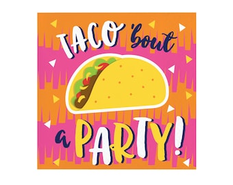 Taco Party Napkin / Fiesta Napkin / Taco Bout a Party Napkin / Cinco De Mayo / Mexican Fiesta / Fiesta Party Napkins / Llama Cactus Party