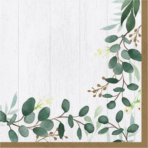 Eucalyptus Floral Large Napkins /Botanical Wedding Shower Napkins / Floral Napkins / Botanical Baby Shower / Modern Farmhouse Tableware